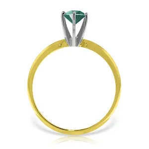 0.65 Carat 14K Solid Yellow Gold Solitaire Ring Natural Emerald