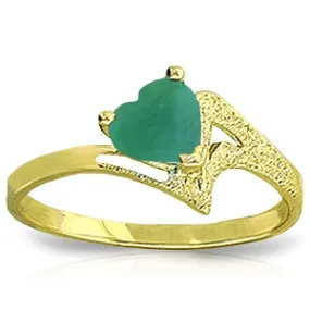 1 Carat 14K Solid Yellow Gold Recognize The Love Emerald Ring