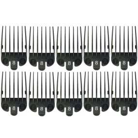 10 Units Wahl Clipper Guide Black #8 - 1" #3150-001