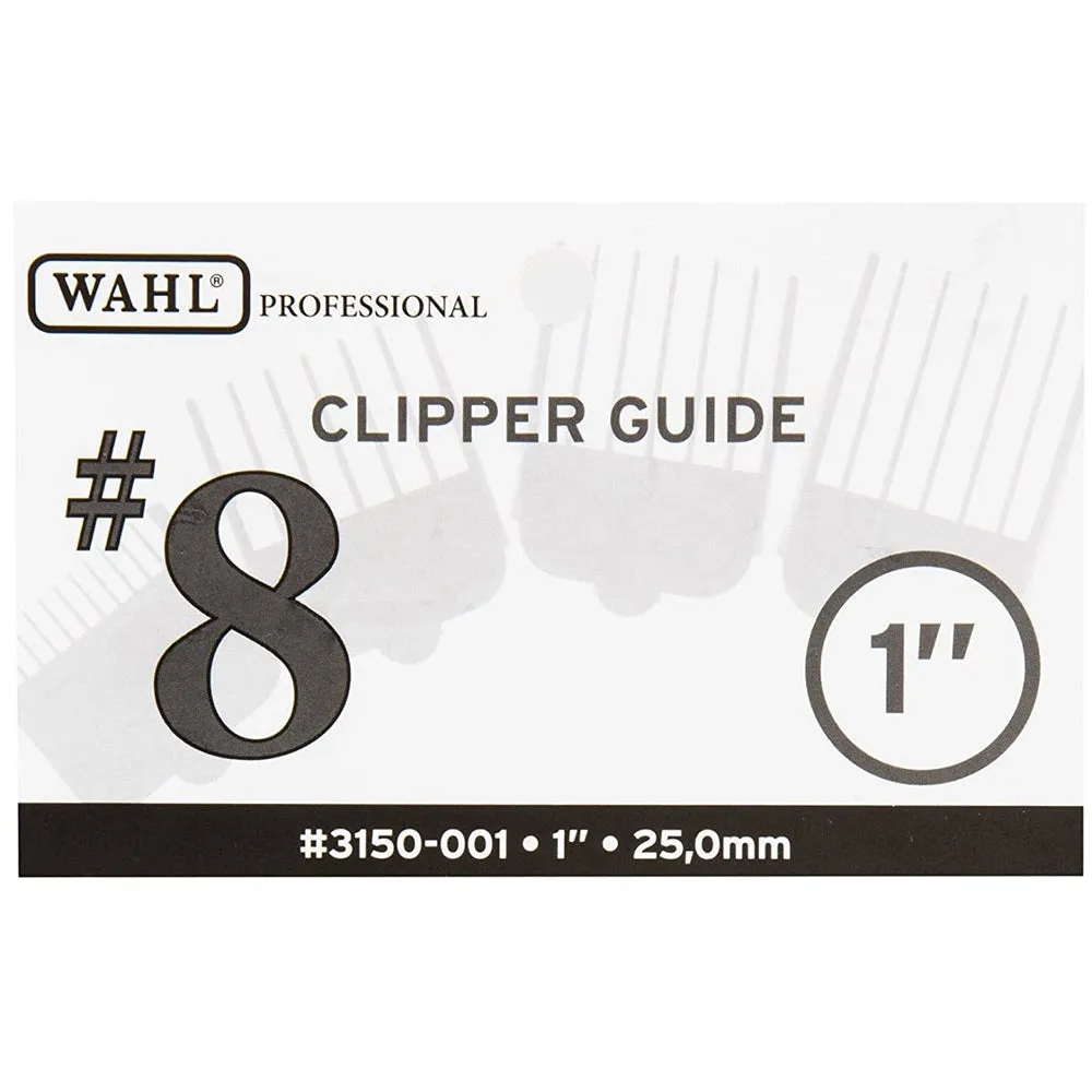 10 Units Wahl Clipper Guide Black #8 - 1" #3150-001