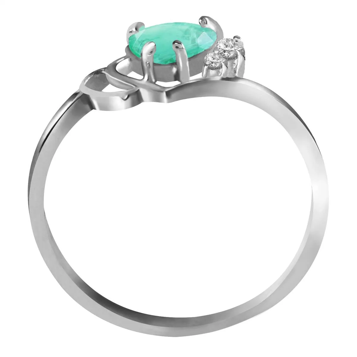 1.02 Carat 14K Solid White Gold Release The Heart Emerald Diamond Ring