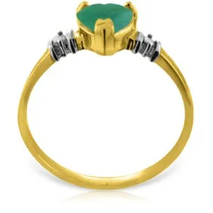 1.03 Carat 14K Solid Yellow Gold Ring Natural Emerald Diamond