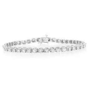 10ct White Gold 2 Carat Diamond Tennis Bracelet