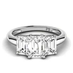 1.10 CT Emerald Cut Diamonds - Three Stone Ring