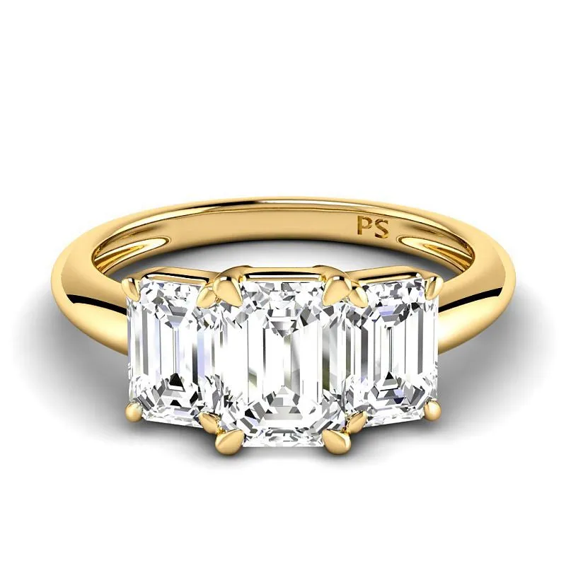 1.10 CT Emerald Cut Diamonds - Three Stone Ring