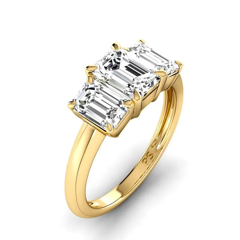 1.10 CT Emerald Cut Diamonds - Three Stone Ring