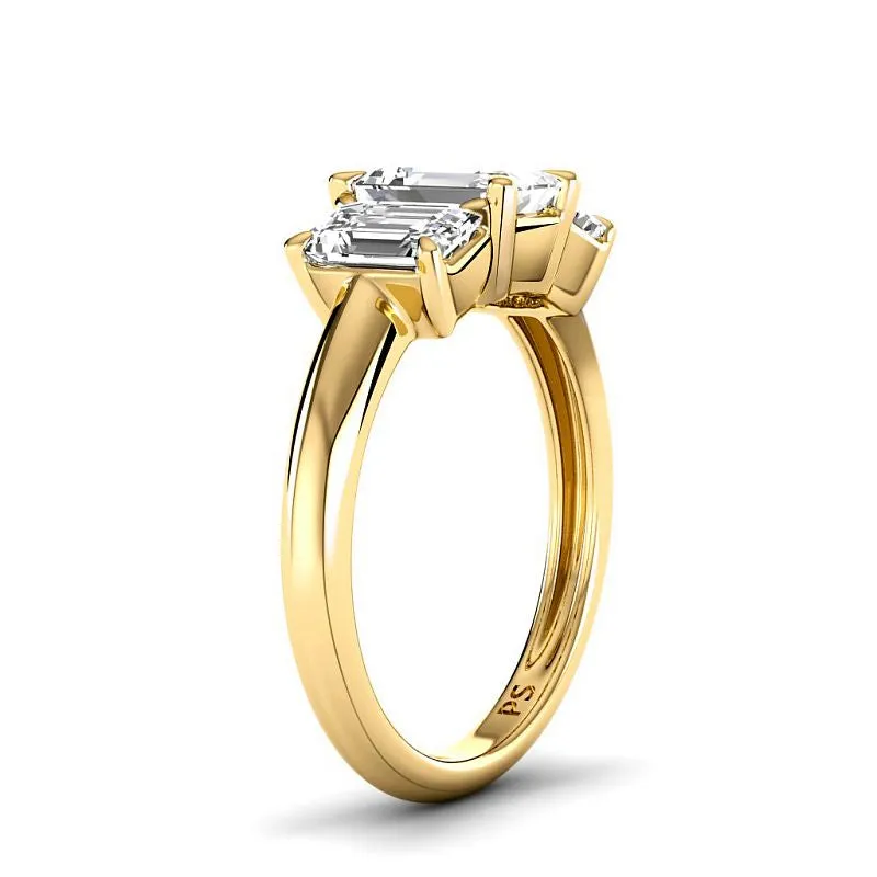 1.10 CT Emerald Cut Diamonds - Three Stone Ring