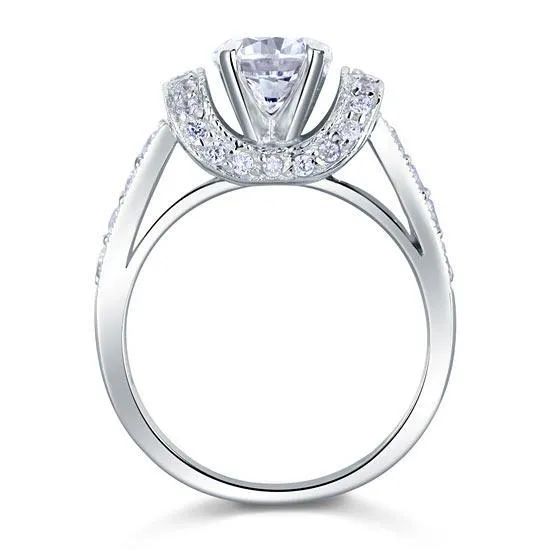 1.25 Carat Created Zirconia Solid 925 Sterling Silver Wedding Engagement Ring MJXFR8037