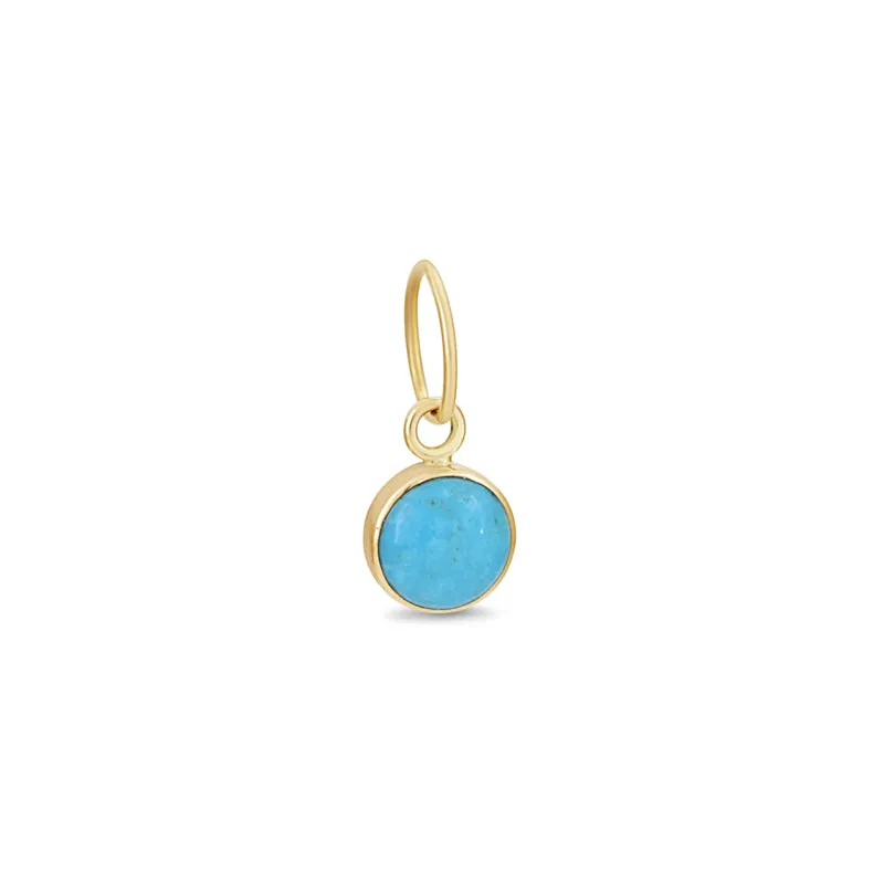 14k Gold and Sleeping Beauty Turquoise Charm Pendant