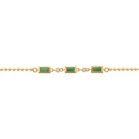 14K GOLD DIAMOND EMERALD STASSI BRACELET