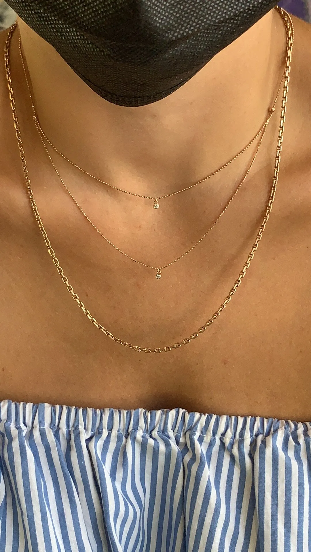 14k Layered Diamond Drop Necklace