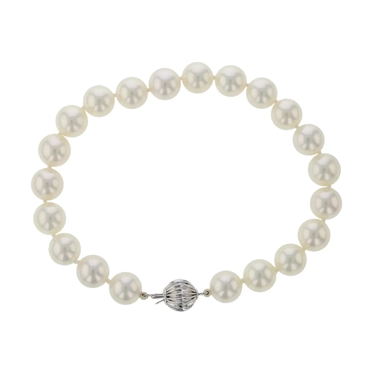 14K White Gold White Pearl Bracelet