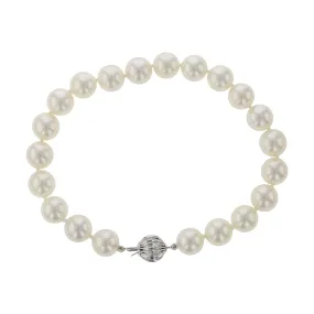 14K White Gold White Pearl Bracelet