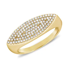 14K Yellow Gold Diamond Pave Ring