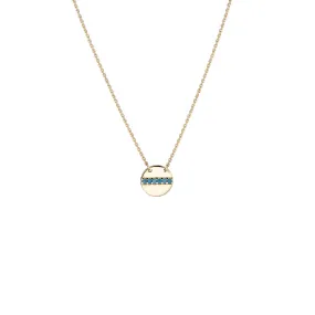 14K Yellow Gold Disc Pendant Necklace, 16" To 18" Adjustable