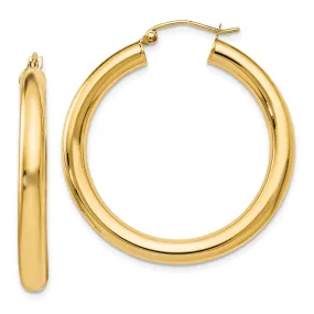 14k Yellow Gold Polish Lightweight Hoop Earrings