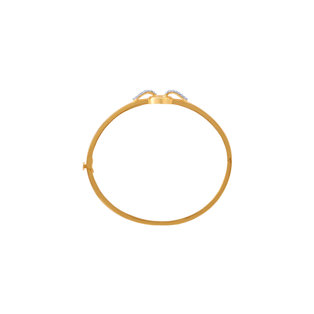 14KT (585) Yellow Gold And American Diamond Bangle For Women