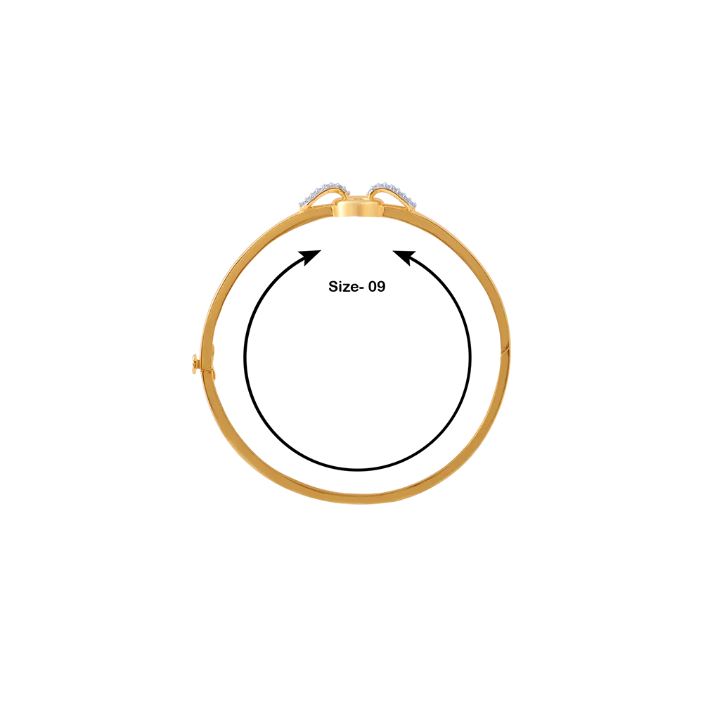 14KT (585) Yellow Gold And American Diamond Bangle For Women