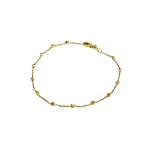 14Kt Solid Yellow Gold Diamond Cut Sparkly Ball Bracelet