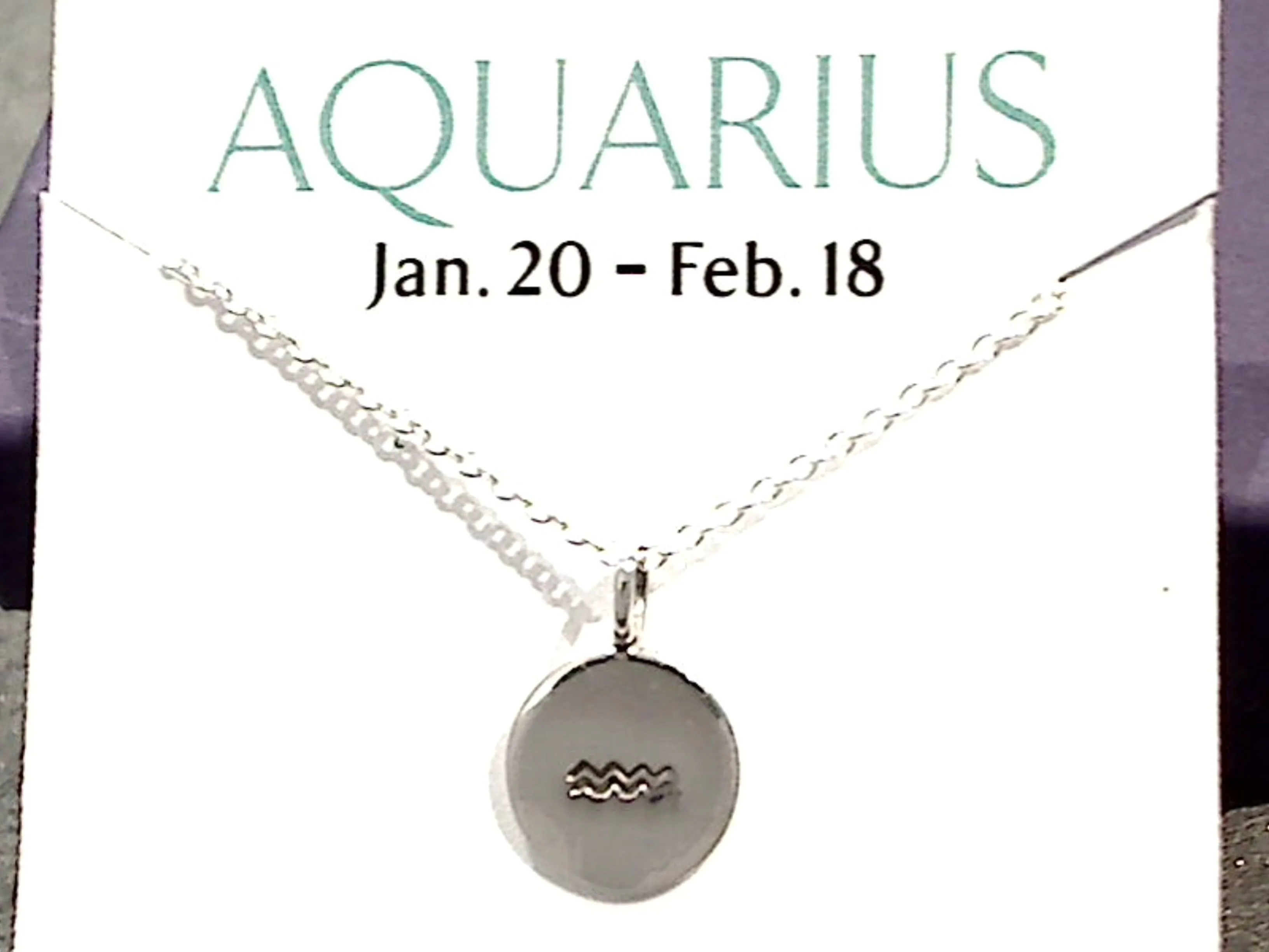 16" - 18" Sterling Silver Aquarius Zodiac Necklace