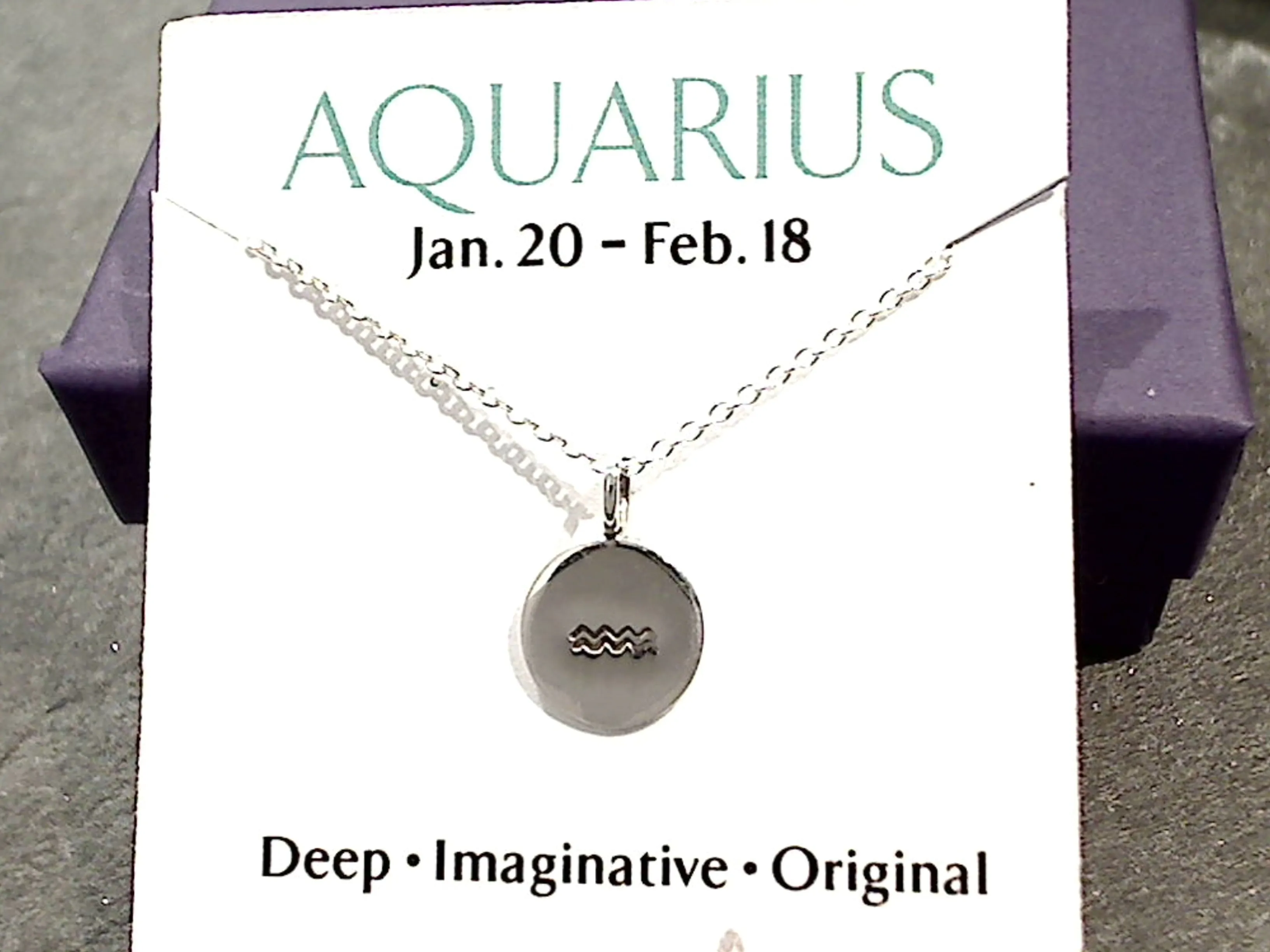 16" - 18" Sterling Silver Aquarius Zodiac Necklace