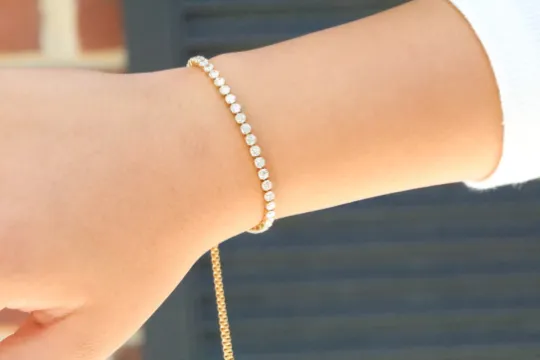 18K Gold-Filled Dainty Tennis Bracelet