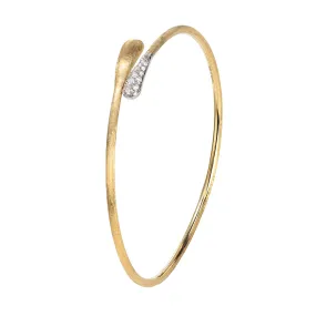 18K Yellow Gold and Diamond Kissing Cuff