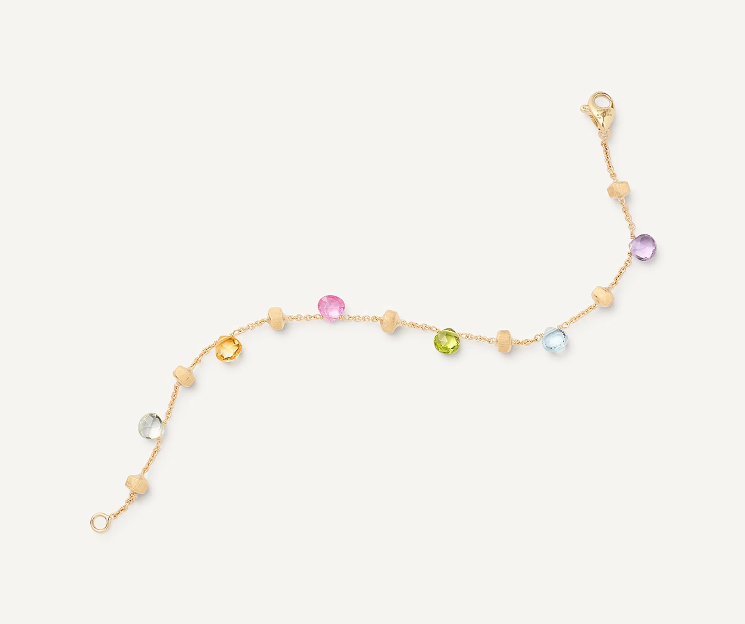 18K Yellow Gold Single-Strand Gemstone Bracelet