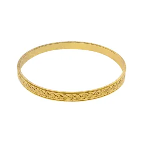 1928 Jewelry Gold Classic Leaf Bangle Bracelet