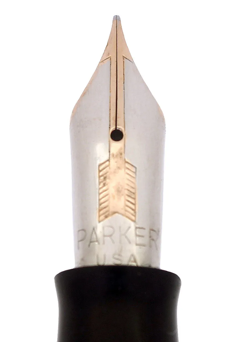 1941 PARKER SENIOR MAXIMA EMERALD PEARL VACUMATIC DOUBLE JEWEL FOUNTAIN PEN RESTORED