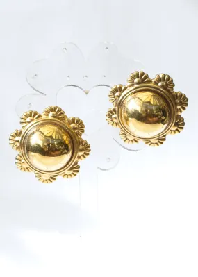 1980s Fabulous Statement Vintage Monet Dome Clip On Earrings