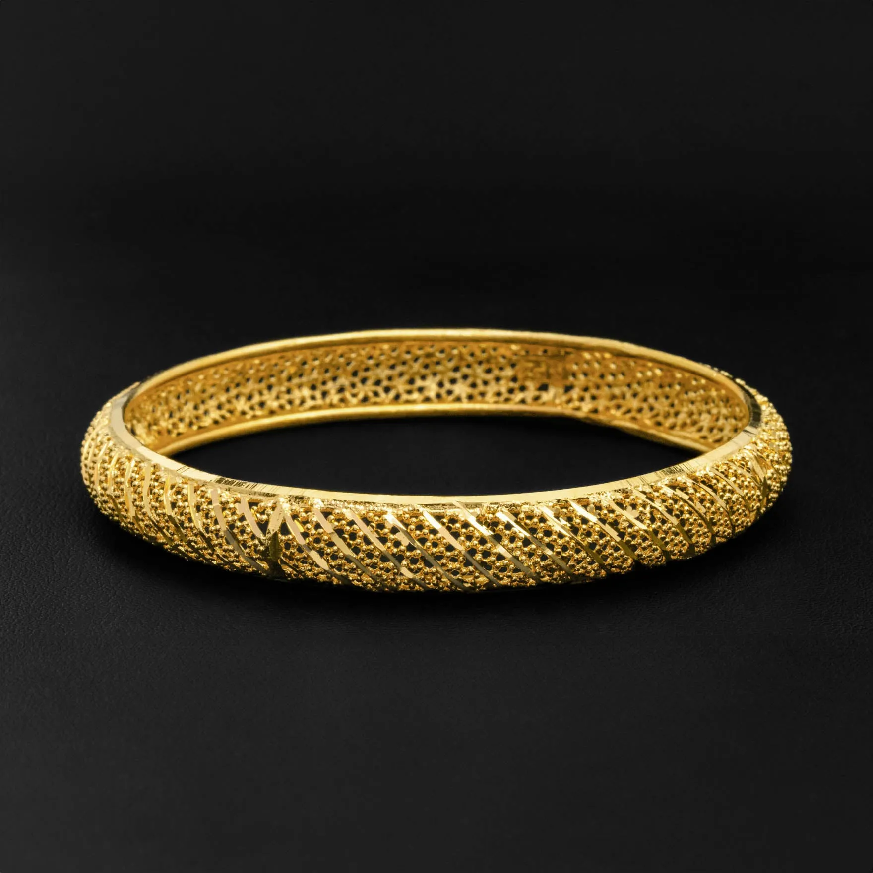 24ct Heavy Gold Plated French Bangle PGB1-022