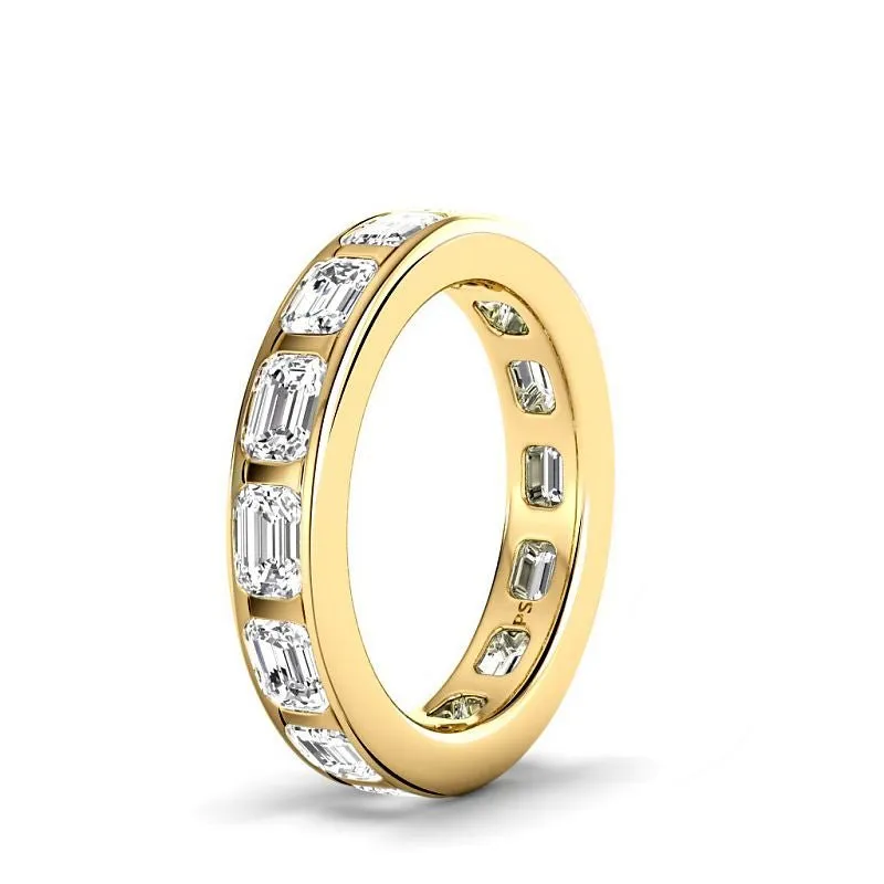 2.50 CT Emerald Cut Lab Grown Diamonds - Eternity Ring