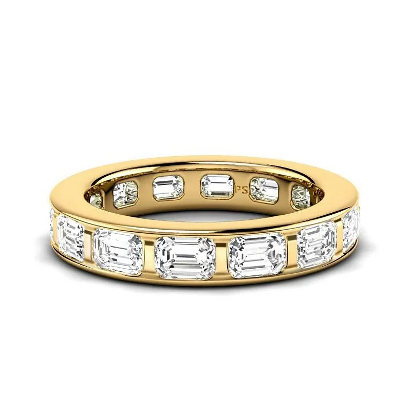 2.50 CT Emerald Cut Lab Grown Diamonds - Eternity Ring