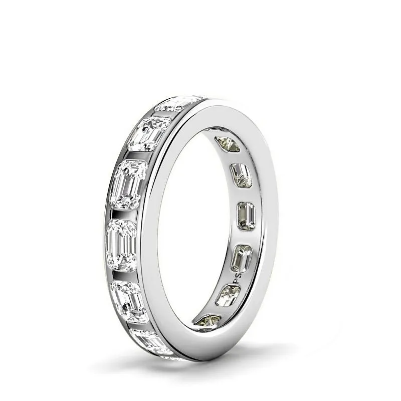 2.50 CT Emerald Cut Lab Grown Diamonds - Eternity Ring