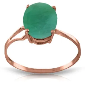 2.9 Carat 14K Solid Rose Gold Opulence Emerald Ring