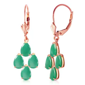 4.5 Carat 14K Solid Rose Gold Emerald Spring Earrings