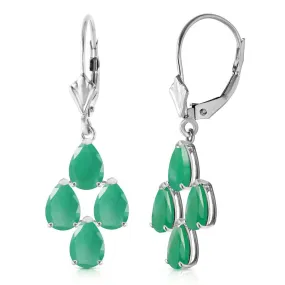 4.5 Carat 14K Solid White Gold Gazelle Emerald Earrings