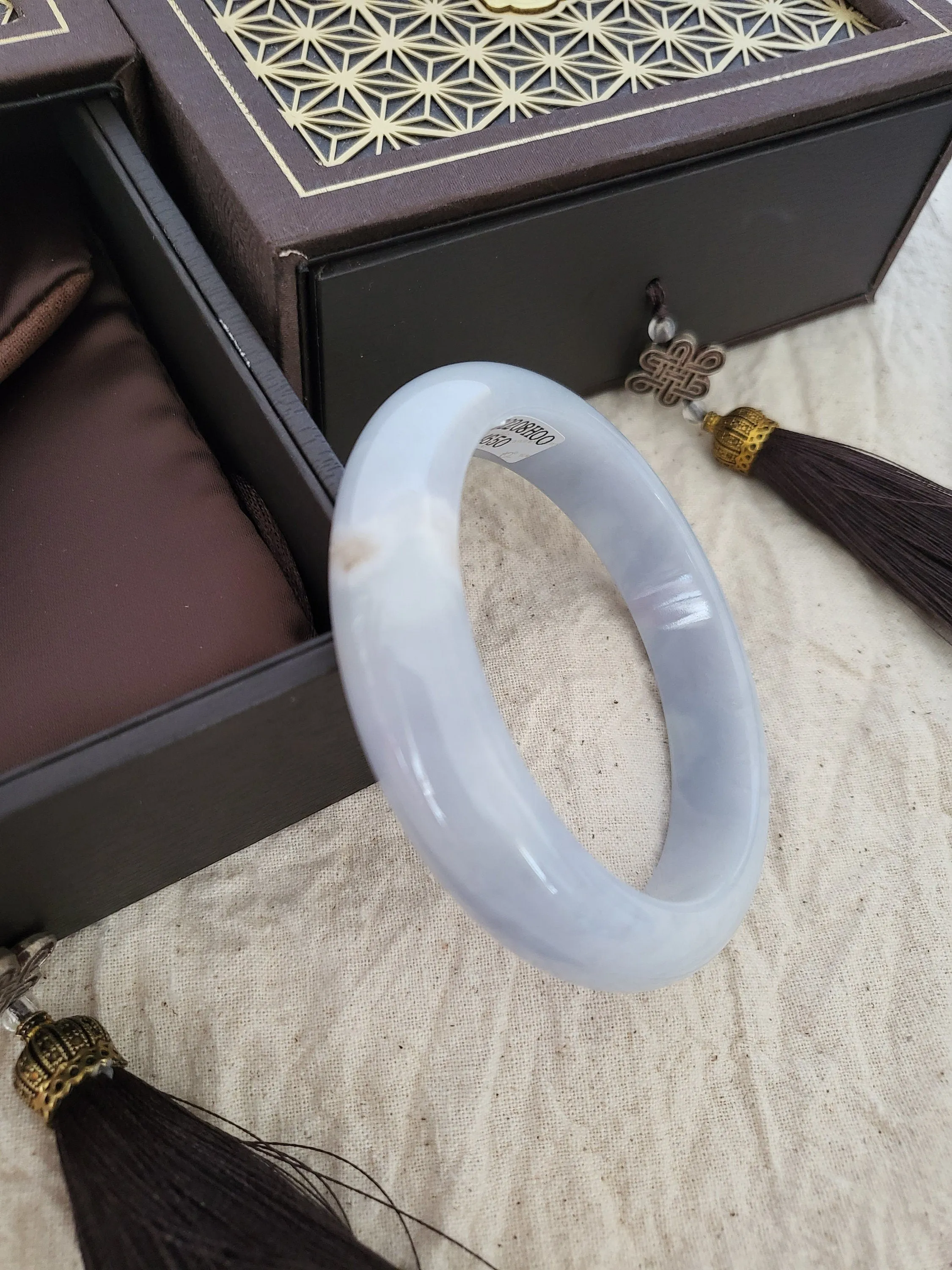 55.6mm Lavender Jadeite Grade A Bangle Natural Burma Jade Purple [LAVENDER DREAMS COLLECTION]