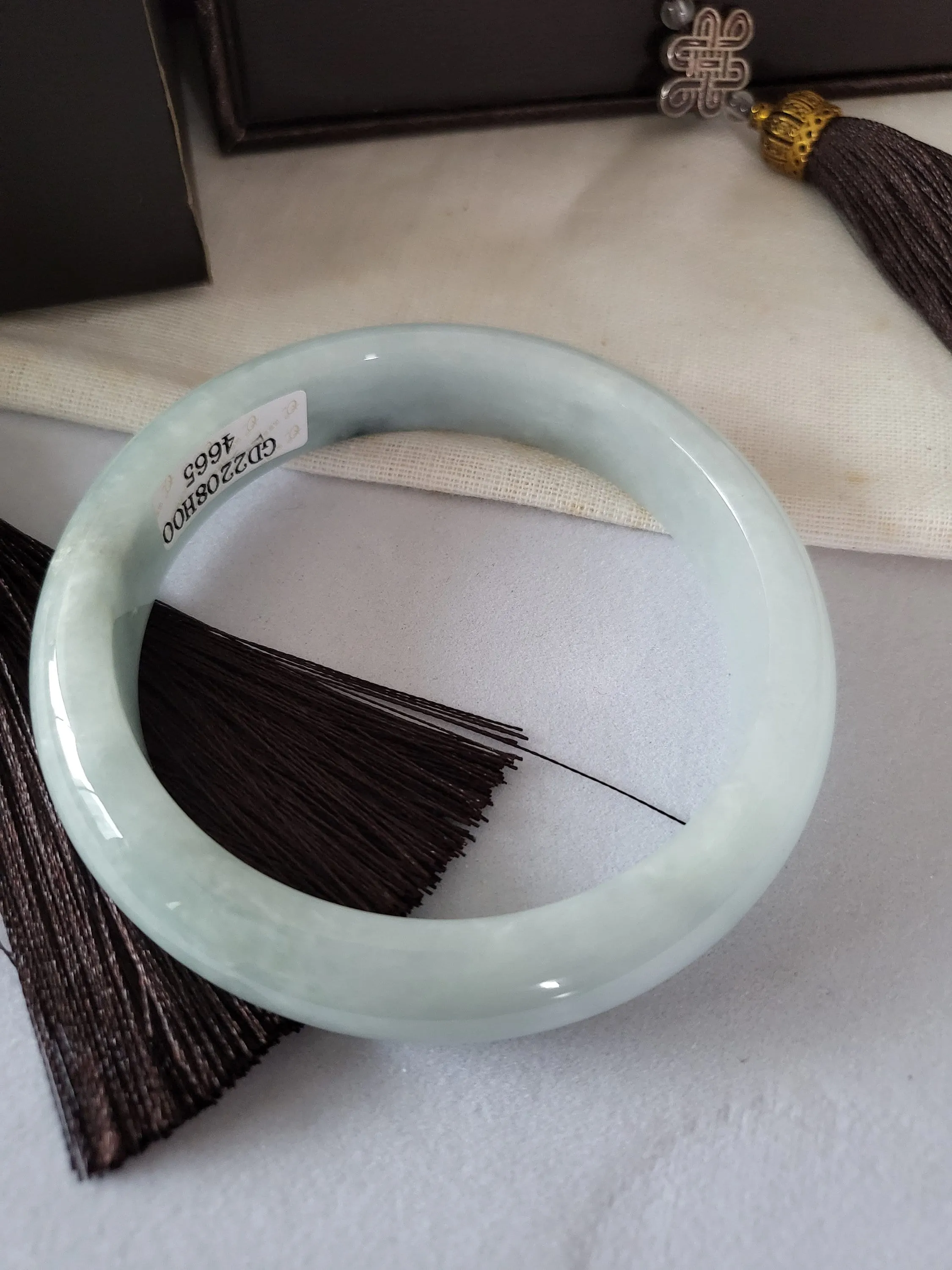 55.8mm Jadeite Grade A Bangle Natural Burma Jade Lavender [SEA PARADISE COLLECTION]