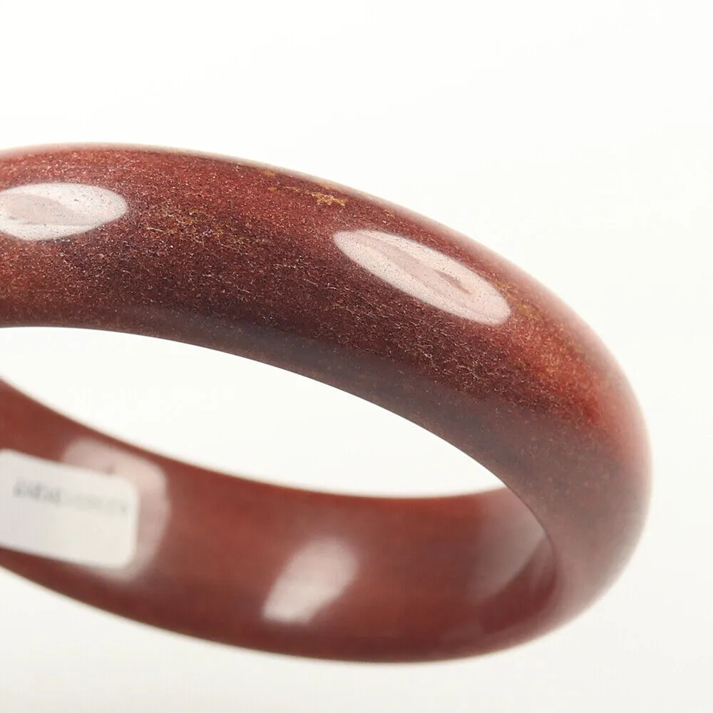 62mm Certified Grade A 100% Natural Brown Red Jade Bangle Bracelet