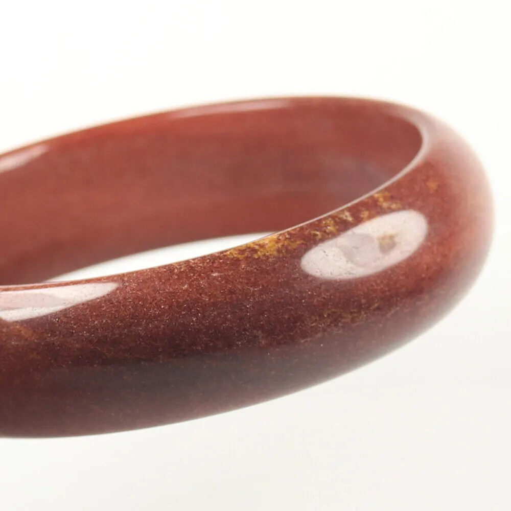 62mm Certified Grade A 100% Natural Brown Red Jade Bangle Bracelet