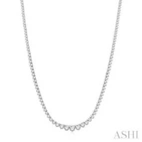 7 ctw Riviera Round Cut Diamond Necklace in 14K White Gold