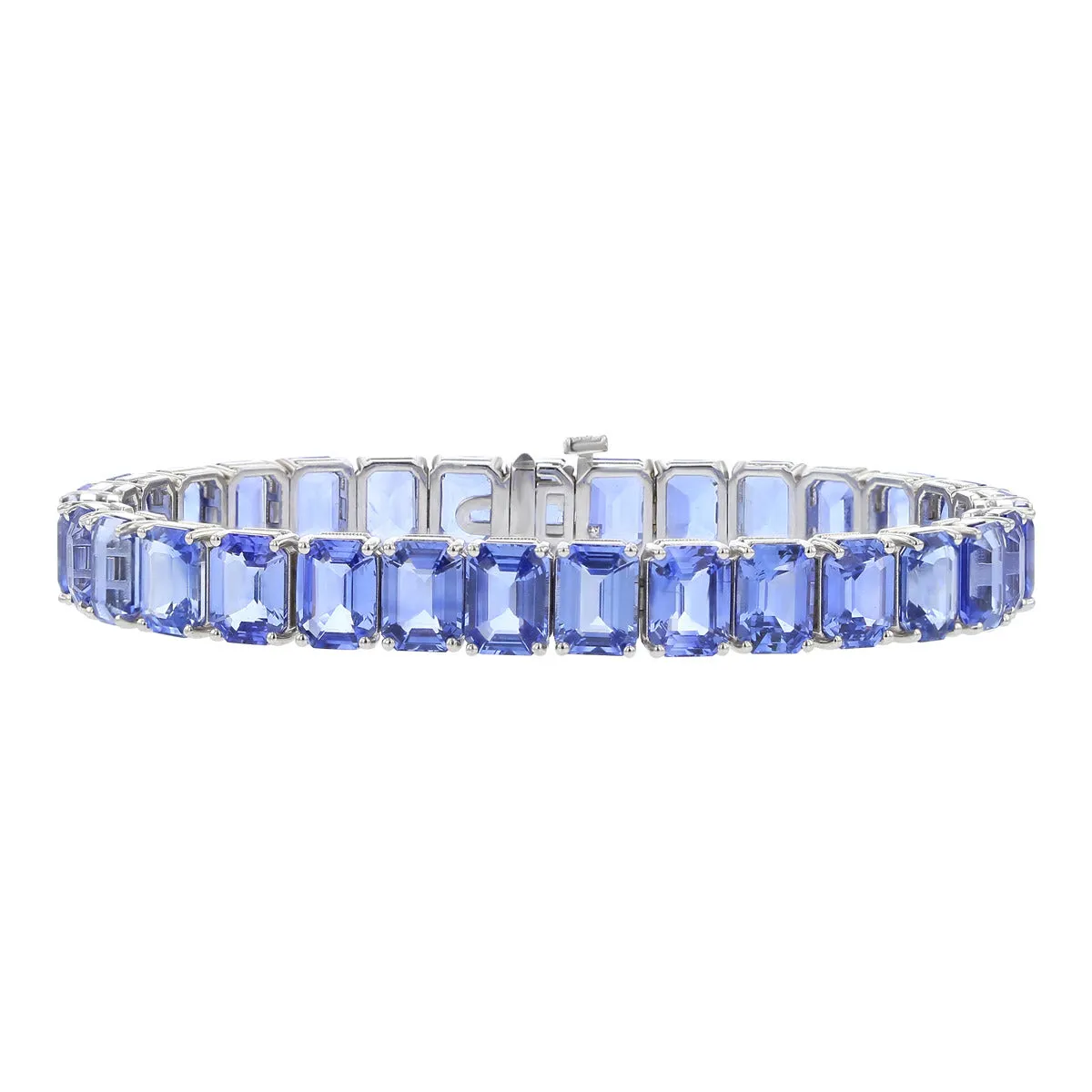 7-Inch 18K Gold Graduated Ceylon Sapphire Bracelet