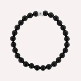 8mm Round Gemstone Bracelet Obsidian