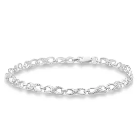 9ct Alluring White Gold Diamond Fancy Bracelet