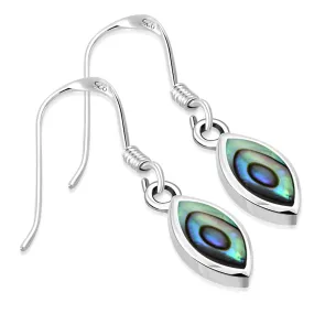 Abalone Shell Oval Sterling Silver Earrings