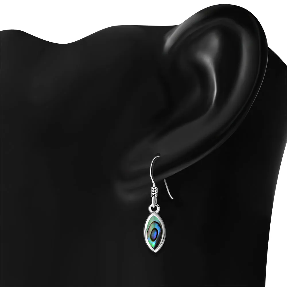 Abalone Shell Oval Sterling Silver Earrings