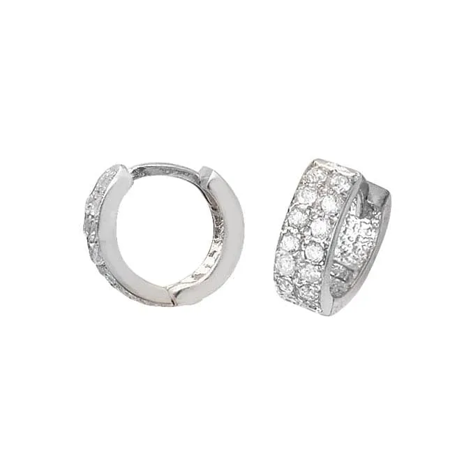 Acotis Silver Earrings Hinged Zirconia G5991