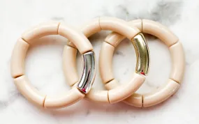 Acrylic Bamboo Bangle Bracelet "Bone"